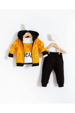 Hello Bears Patterned 3-Piece Baby Set - Bubito