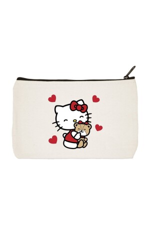 Hello Kitty 4 Baskılı Bez Makyaj Çantası- Kalemlik- El Çantası - Designedfy