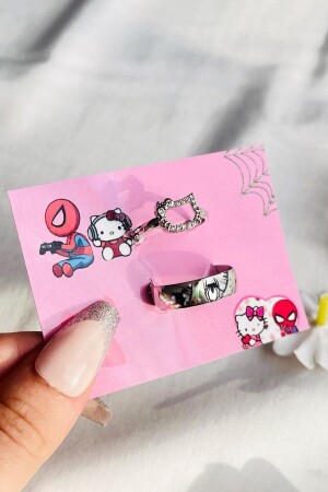 Hello Kitty Spiderman verstellbarer Paar-Freundschaftsring (verstellbarer Ring) - The Collection