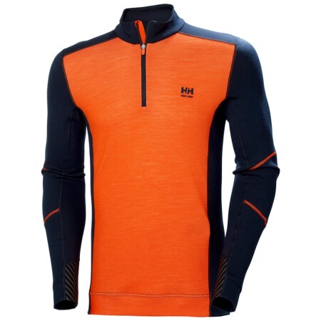 HELLY HANSEN Lifa Merino Half Zip Base Layer, orange - Helly Hansen workwear
