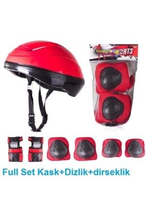 Helmet Knee Pad Elbow Pad Protective Set For Child Red PRA-3120448-3534 - Furkan Toys