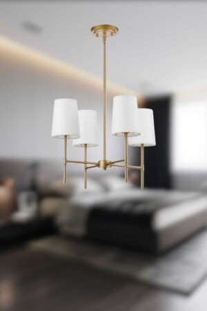 Henna 4-Piece Antique Modern Chandelier White Lampshade HNN-ESK-BYZ-04 - BSA LIGHTING