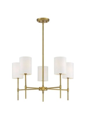 Henna 5-Piece Antique Modern Chandelier with White Lampshade HENN-ESKTM-05 - BSA LIGHTING