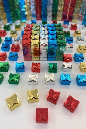 Henna Gift Box for Distribution - Mixed Color 100 Pieces - Butterfly Pattern - Zeymerade