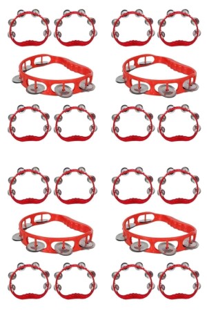 Henna Tambourine with Plastic Bell Red Color 20 Pieces Plastic Tambourine Red Color 20 Pieces - Halay Kına
