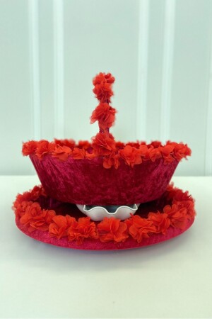 Henna Tray - Engagement - Wedding - Promise - Henna Basket - Red Velvet Three Dimensional Laser Flower Decorated - Zeymerade