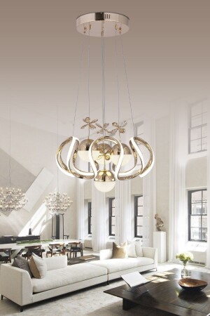 Heracles 3 Colors (Yellow White and Daylight) Gold Luxury Led Chandelier Concept - Hira Aydinlatma