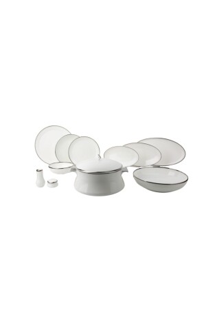 Herıtage 60-teiliges Tafelservice aus Knochenporzellan, Silber, 7950005 - Berghoff