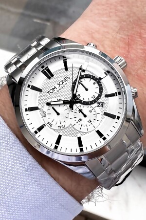Herren-Armbanduhr, 3 Atm, wasserdicht, silberfarben, Stahlband, Armband, Geschenk, Tje2005c6, TJE2005 - Tom Jones