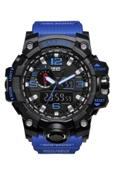 Herren-Armbanduhr, analog, digital, Sport, Schwarz, Modetrend, Blau, 1545 - SMAEL