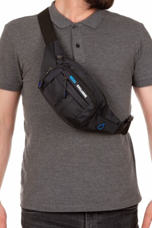 Herren-Hüfttasche, diagonale Brusttasche aus wasserdichtem Stoff, mit Kopfhörerausgang - Torz