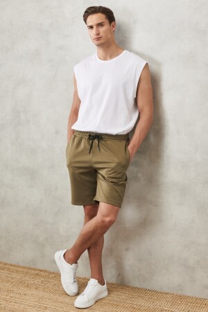 Herren-Shorts aus Khaki mit Standard-Passform, täglich, bequem, sportlich, gestrickt, 4A9521200002 - AC&Co / Altınyıldız Classics