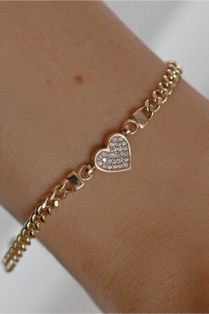 Herz-Stein-Armband aus 14 Karat Gold - Oroline Jewelry