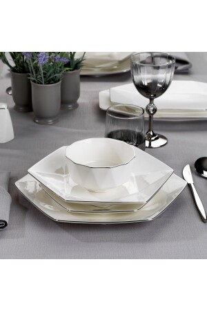Hexa Yemek Takımı-56 Parça-Platin 1S2805-01001-PLT01 - Schafer