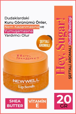 Hey Sugar! Şeftali Aromalı Dudak Peelingi 20gr T1002 - New Well