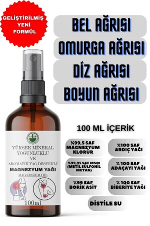 High Mineral and Aromatic Oil Supported Magnesium Oil (MAGNESIUM OIL) Pain Spray 100 ml - Ixirciyusuf