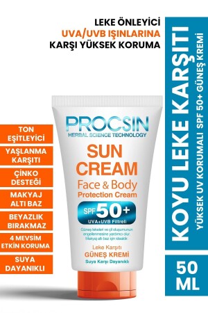 High UV Protection Dark Spot Prevention SPF 50 Sun Cream 50 ml - Procsin