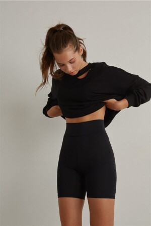 High Waist Matte Biker Tights with Lifting Effect - Biavsi