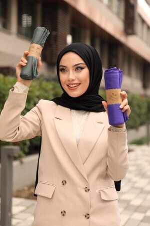 Hijab Combed Cotton Shawl Hijab Model - Black - Organic Scarfs