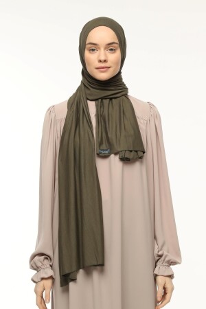 Hijab Combed Cotton Shawl Plain Army Green - Altobeh