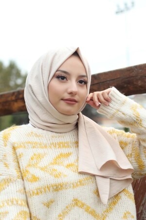 Hijab Cotton Kraş Jazz Shawl Model - stone - Organic