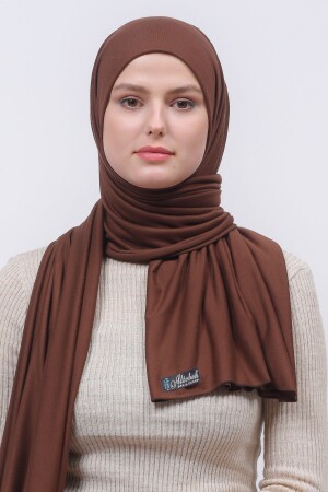 Hijab-Schal aus gekämmter Baumwolle, einfarbig, Schokoladenbraun 1203 - Altobeh