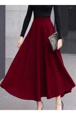 Hijab Scuba Bell Skirt Claret Red - Cng Moda