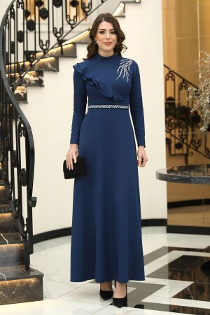 Hijab & Stoned & Long Evening Dress & ELİF - Central Of Moda