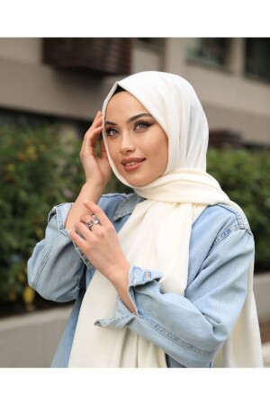 Hijab Women's Cotton Crash Jazz Shawl Off White - Har-Um Ticaret