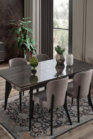 Hilton Dining Table 160+40 Extendable Dining Table Premium Dining Room Table - Buğdaycıgrup