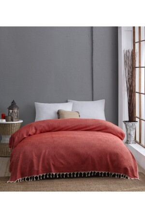 Hitit Organic Cotton Woven Double Red Pike 200x250cm (PICNIC-BEACH-BED-SOFA COVER) - Wellstil