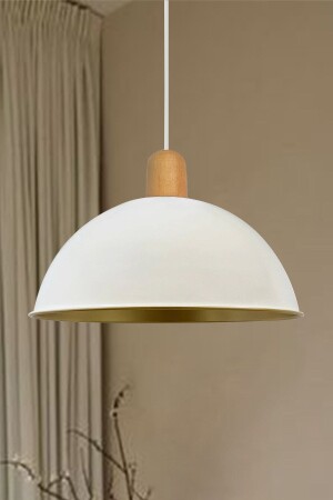 Hobbs White Metal Wooden Head Pendant Lamp Chandelier Kitchen Living Room Cafe Office Decorative Lighting BMM2070CA - Bamyum