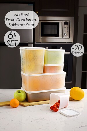 Hobby Life 1155 Alaska No Frost -20°c 6-Piece Freezer Storage Container Freezer Food Container Cold Resistant - Porsima