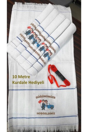 Hochzeitshandtuch, Autohandtuch, Konvoi-Handtuch, 12er-Pack mit Geschenkband 12301 - yörük tuhafiye
