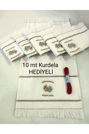Hochzeitshandtuch, Autohandtuch, Konvoihandtuch, Schleifengeschenk, 12er-Pack Blumen 4 12301 - yörük tuhafiye