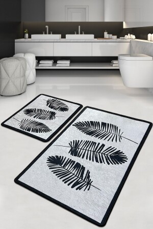 Hoja Banyo Halısı Djt 2 Li Set 60x100 Cm - 50x60 Cm - Chilai Home