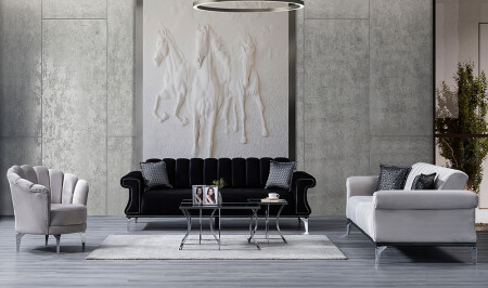 Holly Silver Living Room Set - Cadde Yıldız