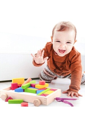 Holzblock-Set, bunte geometrische Formen, Lernspielzeug TOY-0070 - Toy Oyuncak Okul Öncesi