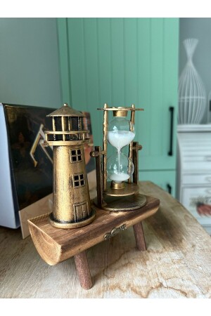 HÖLZERNE DEKORATIVE HOURGLAS-LEUCHTTURM-DEKOR-BÜRO-GESCHENK - Prodecor