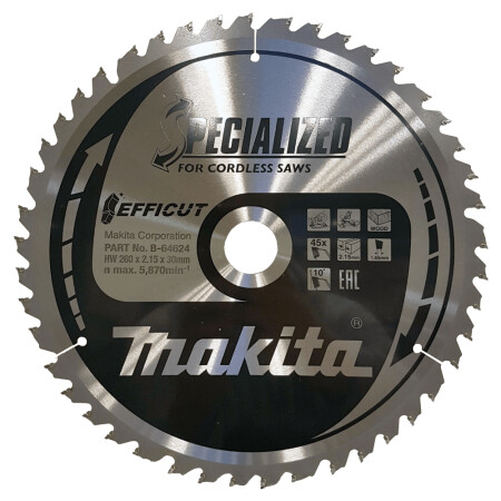 Holztrennscheibe MAKITA Efficut 260x30x1,45mm 45T - Makita Accessories