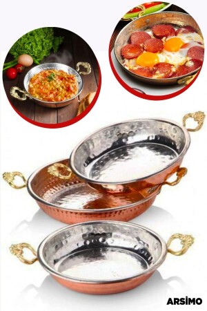 Home 3-Piece Copper Pan and Saucepan Set ARS-3LUBAKIRSHN - Queens