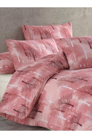 Home Burgundy Tree Pattern Luxury Cotton Double Duvet Cover Set BRNVRSMSTÇK - Lotusline