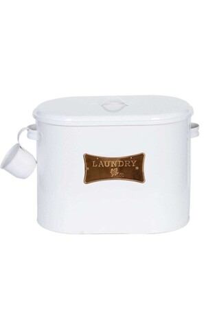 Home Detergent Box with Metal Compartment - White - 12 Lt Lr046 03MEG013-t - Laundry