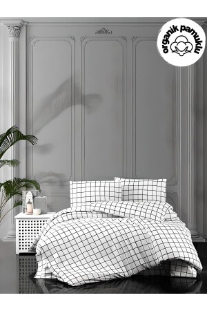 Home Minikaro Black and White Single Cotton Duvet Cover Set without sheets tile duvet cover set - Lotusline