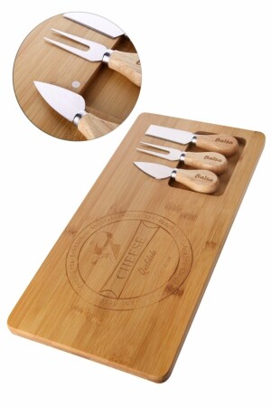 Home Naturel Bambu Bıçaklı Peynir Sunum Seti PS-3819 - Genel Markalar