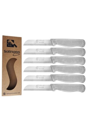 Home Supplies Serrated Fruit Knives Silvery Silver 6 Pieces MBS001-08 - Solingen