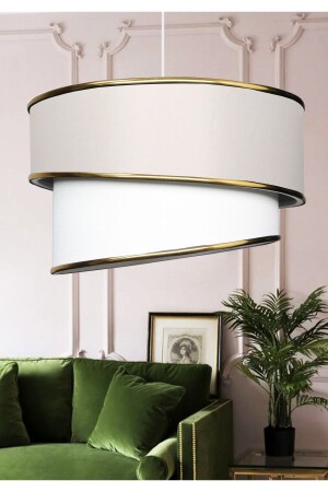 Homing Gold Detailed Fabric Special Design Single Pendant Lamp Chandelier Black AYD-3622 AYD-3622-1 - HOMİNG