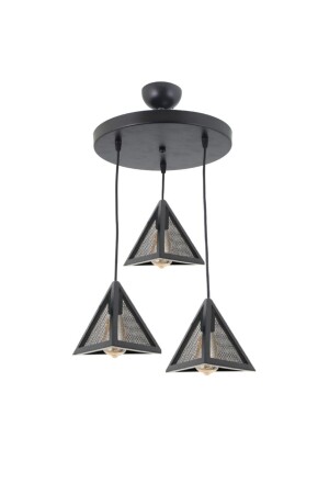 Honeycomb New Style Rustic Model Triangle Triple Pendant Lamp Chandelier LMBDR0083-BLKUCGENTELLI - Lambadar