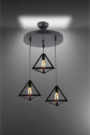 Honeycomb New Style Rustic Model Triangle Triple Pendant Lamp Chandelier LMBDR0084-UCGENKUP - Lambadar