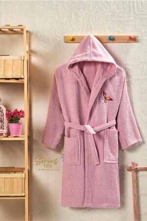 Hooded Pink Children's Bathrobe Girls-Boys Young 100% Cotton - Siriustex